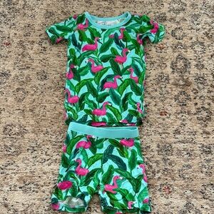 Little Sleepies Pink Flamingo Two Piece Set- Size 2T